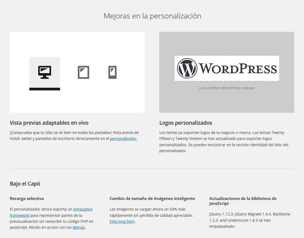 Novedades de la versión 4.5 de WordPress