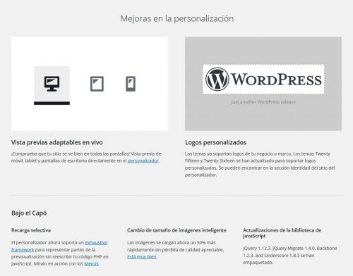 Novedades de la versión 4.5 de WordPress